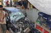 6 injured as car crashes into hotel building  at Attavar